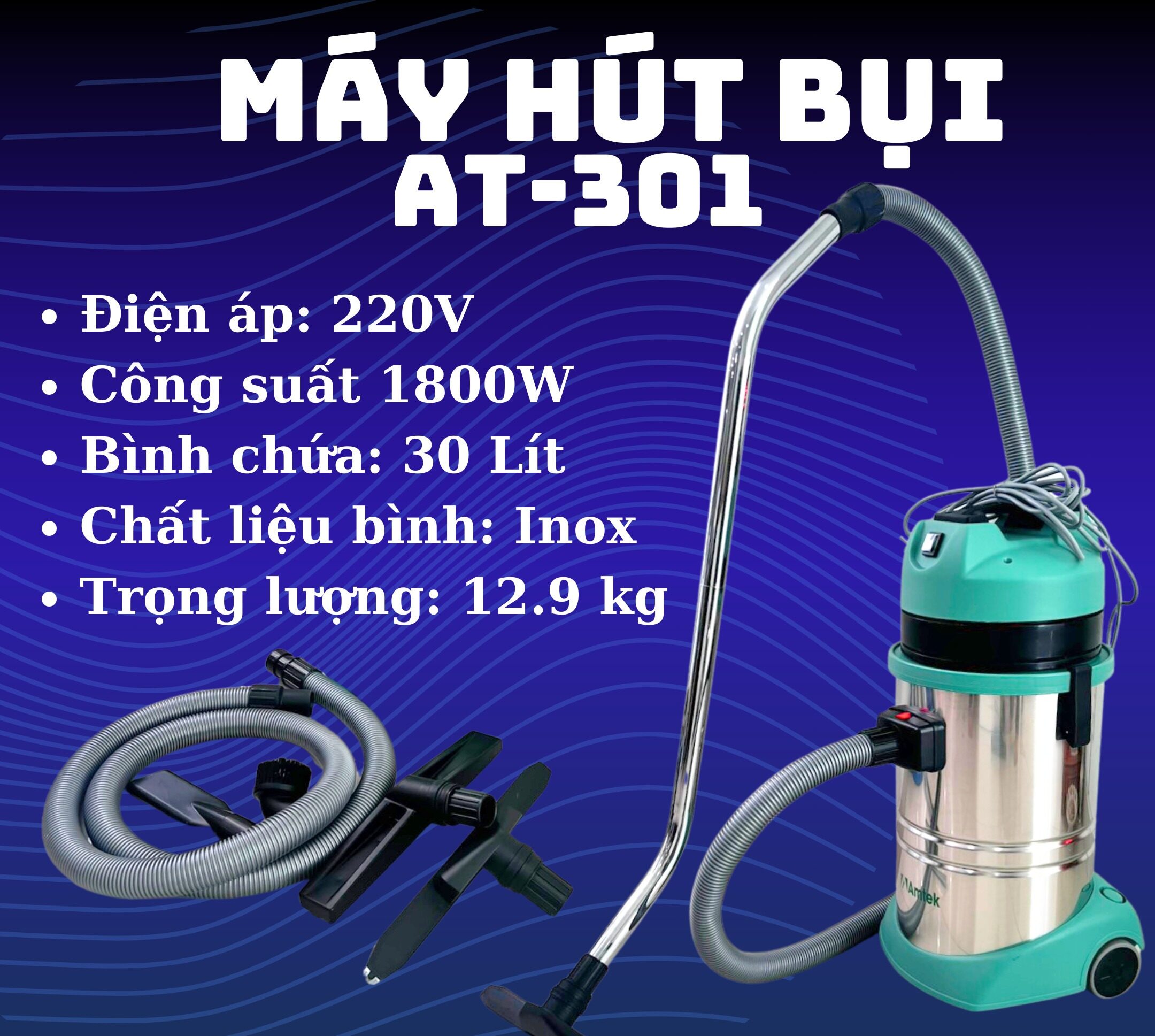 Máy hút bụi 30L Amtek model AT-301 <yoastmark class=