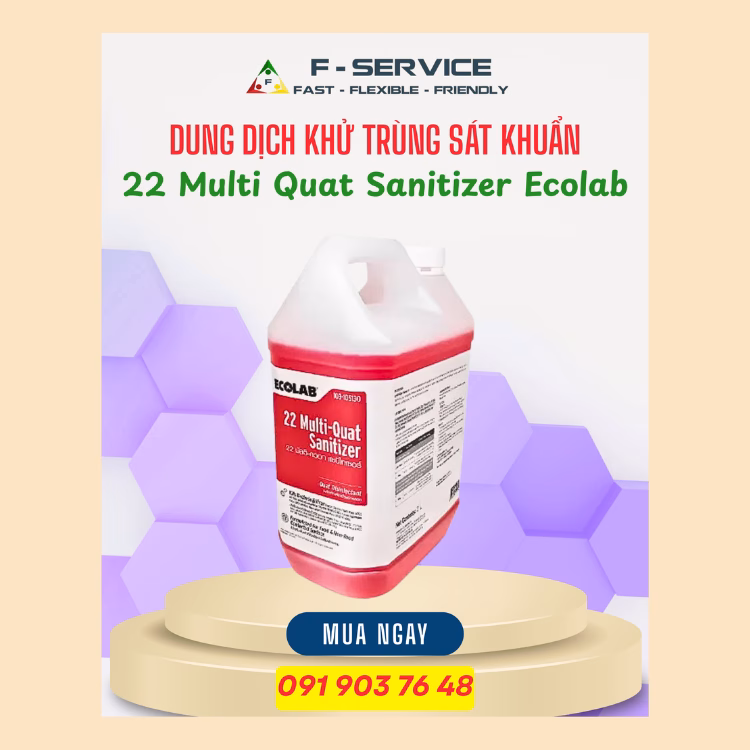 22 Multi Quat Sanitizer Ecolab – Tại Nha Trang